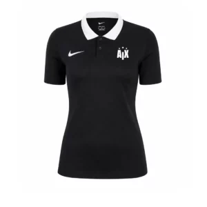 Le Polo Aix Academy est un polo noir orné d'un logo Nike blanc sur le côté droit de la poitrine.
