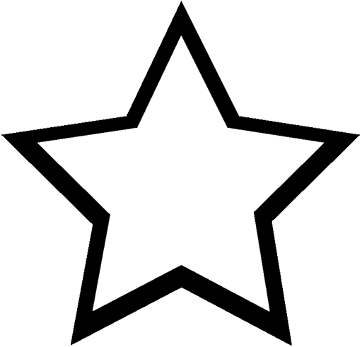 Un simple contour noir d'une étoile à cinq branches avec un fond blanc.