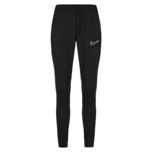 Le pantalon de jogging Academy est un pantalon de sport noir doté d'un logo Nike blanc sur la cuisse gauche et d'une ceinture élastique. Ce pantalon long a une coupe slim.