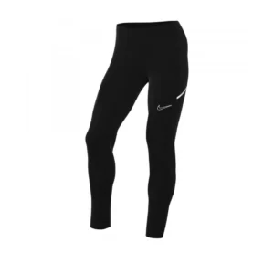 Le pantalon de jogging Academy est un pantalon de sport noir doté d'un logo Nike blanc sur la cuisse gauche et d'une ceinture élastique. Ce pantalon long a une coupe slim.