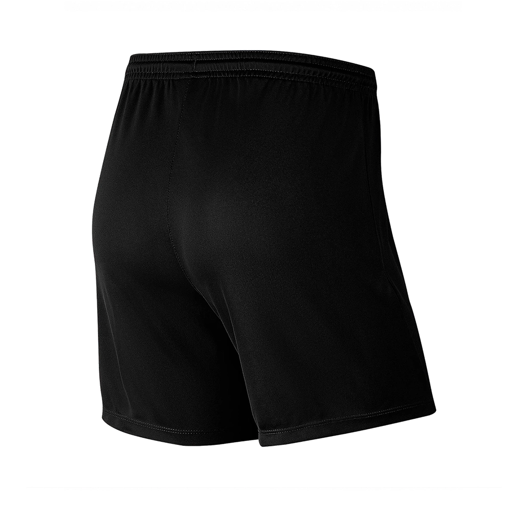 Présentation du dos du short en noir. Ce short de sport est équipé d'une ceinture élastique pour un ajustement confortable.