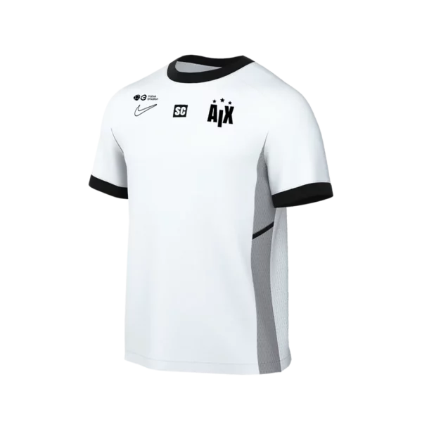 Le maillot de sport blanc à manches courtes de l'Aix Fan Academy