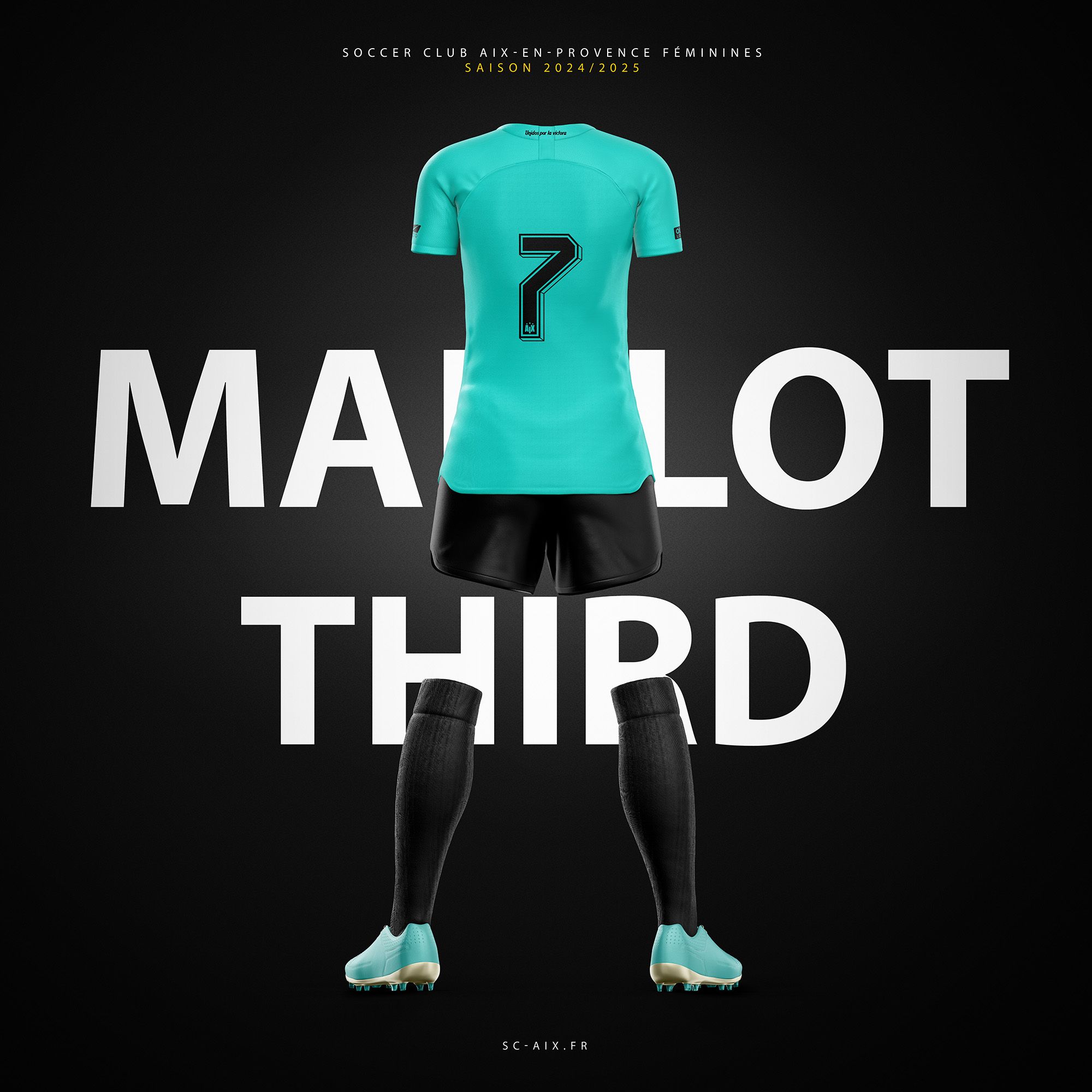 Maillot dos third saison 2024/25, football féminin aix