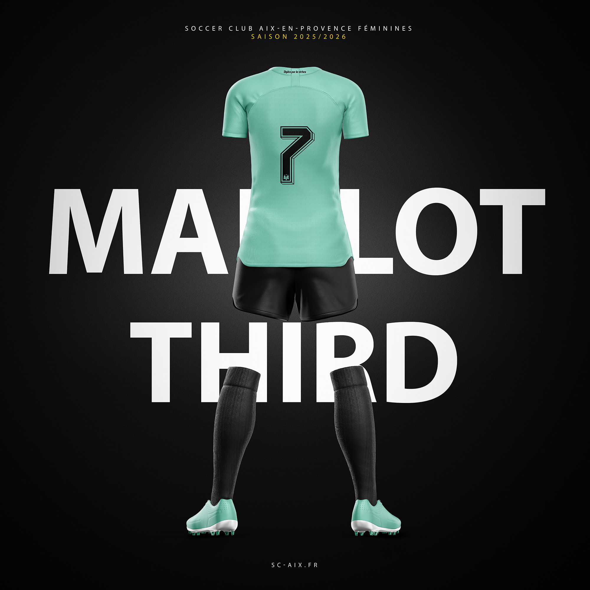 Maillot dos third saison 2024/25, football féminin aix