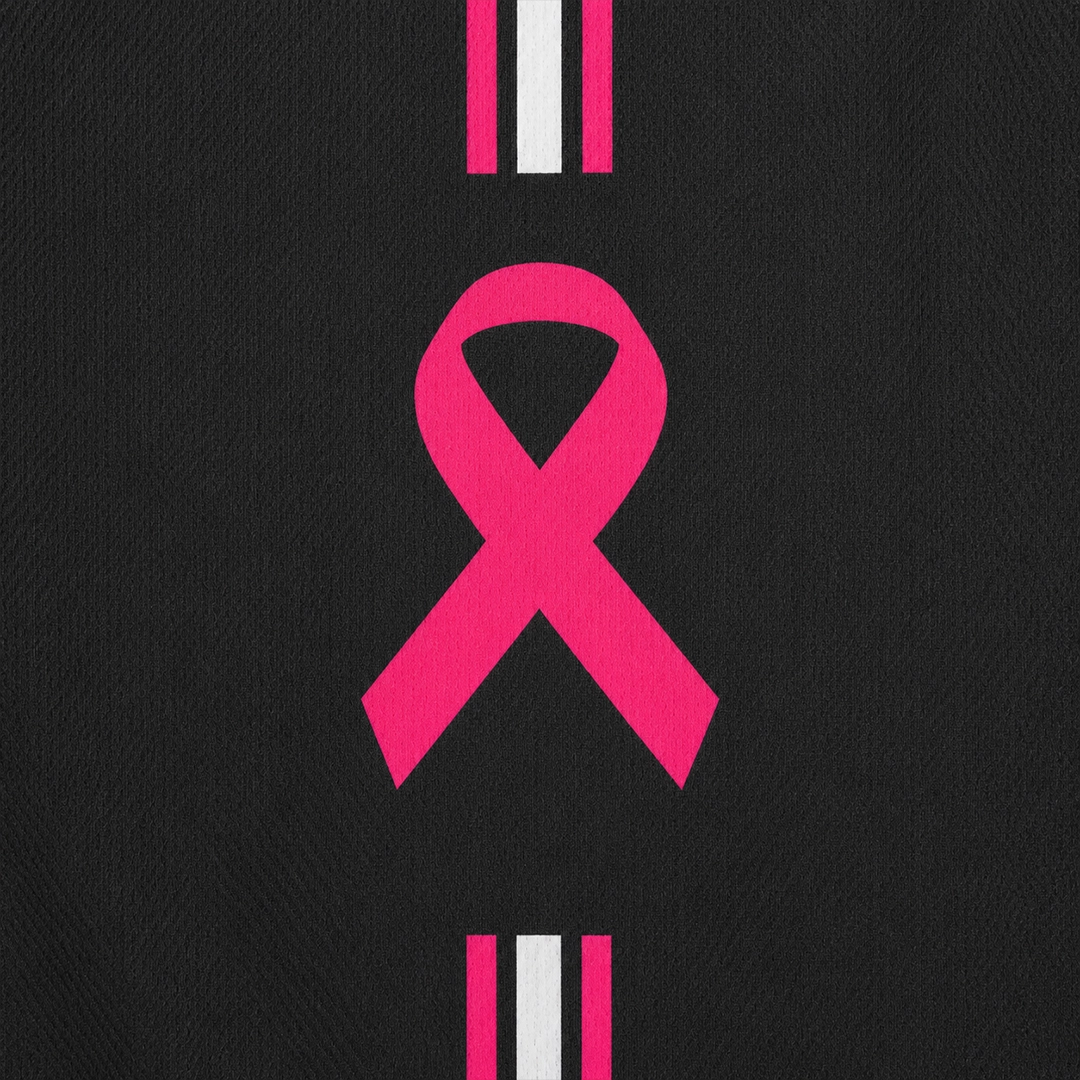 Détail Maillot Octobre Rose logo Lutte contre le Cancer