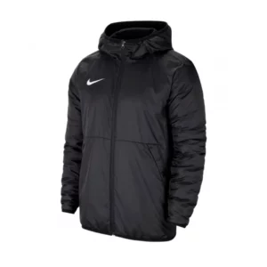 Veste d'hiver noir avec la virgule Nike en blanc