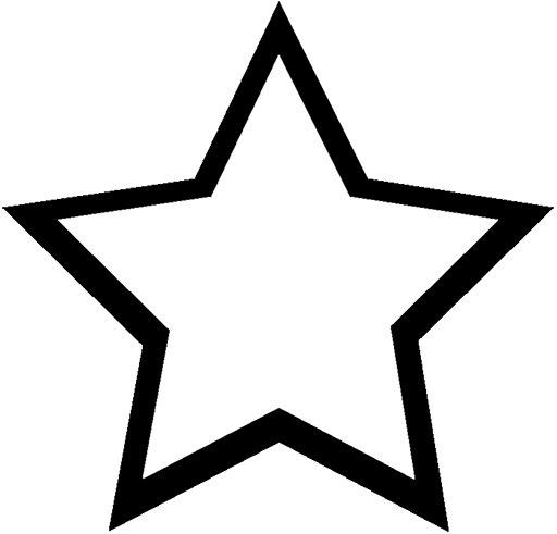 Un simple contour noir d'une étoile à cinq branches avec un fond blanc.